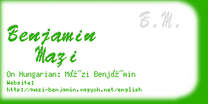 benjamin mazi business card